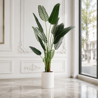 Arbre à bananes artificiel pour intérieur, plante artificielle avec des feuilles vertes luxuriantes pour la décoration de la maison, des hôtels, des complexes hôteliers et des restaurants