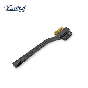 Yinste Double Headed Long Handle <b>Brush</b> Copper <b>Wire</b> Golf Club Cleaning Tool Durable Stain Removal Shoe <b>Brush</b> - Product Image 1