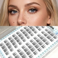 Extensions de cils en grappe auto-adhésives à 10 rangées, bande fine, sans colle, vente en gros, DIY, super douces, en segments