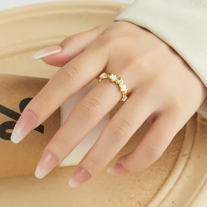 Heart-Shaped Gold-Plated <b>Adjustable</b> <b>Ring</b> For Women Index Finger Fashion Jewelry Gift - Product Image 2