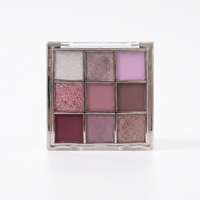 Palette de fards à paupières OEM Glowing Mirage neuf couleurs, 9 pièces, longue tenue, teintes vibrantes, ingrédient nacré, fini mat/brillant/fine paillette/foncé/clair