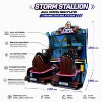 Machine de jeu simulateur de course de chevaux sportive Storm Stallion à monnayeur, 2 écrans, pour 2 joueurs, pour parc d'attractions