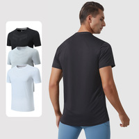 T-shirt personnalisé impression à séchage rapide respirant Fitness Training Running T-shirt de couleur unie pour hommes Vente en gros