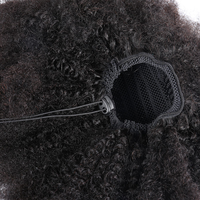 Vente en gros 4b 4c Afro Kinky Curly 100% Humaan Extensions de queue de cheval avec cordon de serrage