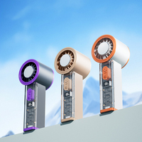 Ventilateur portable 2026 avec 100 vitesses, support, batterie 2000 mAh, mini lampe LED, affichage numérique, petit ventilateur manuel