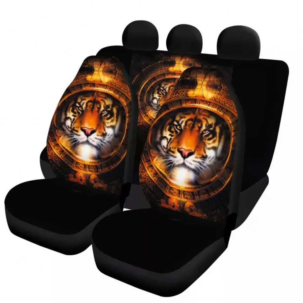 2022 Custom 3D Tiger Print Car Seat Cushion Covers Seats Polyester Fabric For Car seat cover protector Front And Back Wholesale