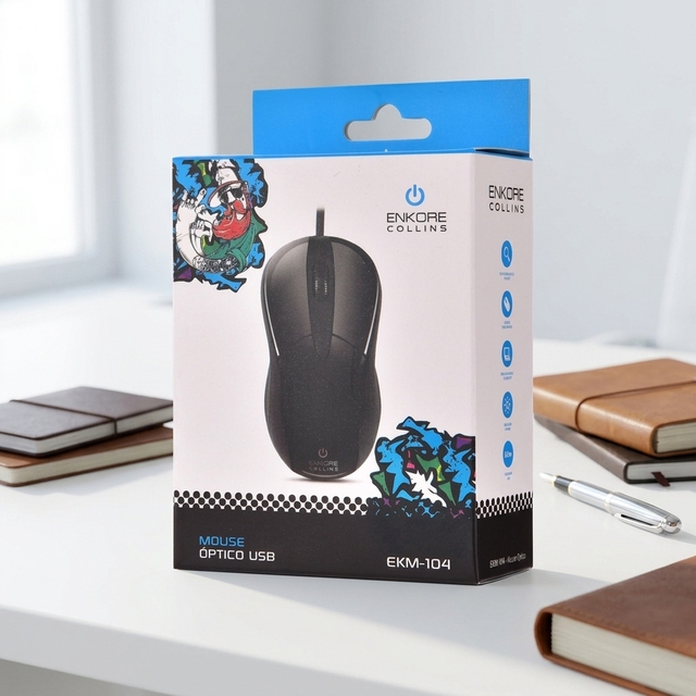 Folding Paper Box with Top Hang Hole, Custom Full Color Print Paper Box for Office Wired USB Computer Mouse Retail Package
