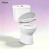WC sur pied deux pièces rose de luxe pour salle de bain, couleur gris ivoire
