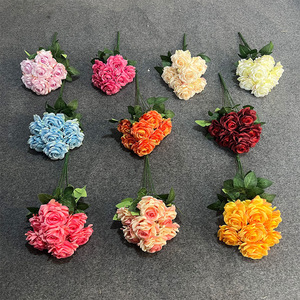 ชุดดอกกุหลาบประดิษฐ์ 7 ดอก วัสดุผ้าไหม สำหรับตกแต่งงานแต่งงานและบ้าน - Product Image 2