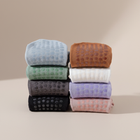 Chaussettes de yoga Pilates en coton colorées personnalisées antidérapantes pour femmes