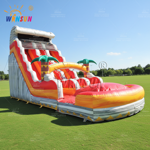 Toboggan aquatique gonflable d'extérieur sans plomb avec piscine, design personnalisé Winsun pour aire de jeux commerciale - Product Image 1