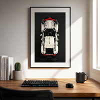 Cuadro 3D Pop-Out con Marco para Pared, Diseño de Coche de Carreras de Bloques de Construcción, Caja de Sombra sin Marca, Marco de Exhibición de Juguetes de Auto para Decoración de Oficina