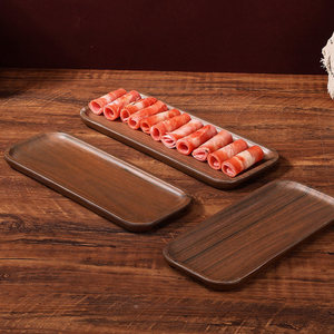 Plateau rectangulaire en bois pour viande, idéal pour les tranches de hot pot et les fêtes - Product Image 3