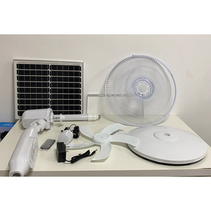Omsen Summer Rechargeable Solar Fan <b>With</b> Solar Large Capacity Mobile Rechargeable Solar Fan for Indoor Outdoor OMQ806 -198F - Product Image 2