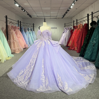 Robe de Quinceañera élégante Jancember 1536 en tulle lilas scintillant, broderie baroque, robe de bal