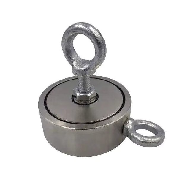 600kg Both Eyebolt Nickle Coated Incredibly Handy Permanent Double Fishing Neodymium Magnet With Hook