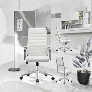 Ergonomic <b>High</b> <b>Back</b> PU Leather Lift <b>Chair</b> with Height Adjustable Swivel Comfort Cushion Modern Design Outdoor Metal Base - Product Image 3