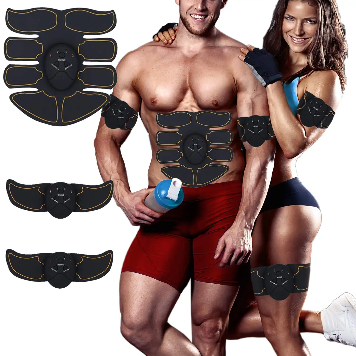 Rechargeable 8-pack smart home fitness body toning belt ems abdominal abs muscle stimulator