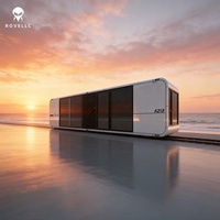Casa Cápsula Espacial de Diseño Innovador 2026, Vehículo de Lujo Prefabricado, Casa Modular con Sistema de Vivienda Inteligente y Logotipo
