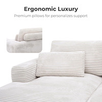 Sofá Cama Individual de Salón con Relleno de Esponja, Comprimido al Vacío, Tipo Nube, Chaise Longue de Lectura, de Pana, Sin Estructura