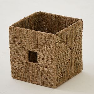 Panier de rangement pliable tressé fait main en jonc de mer et rotin, gain de place, pour le camping en extérieur et la maison - Product Image 6