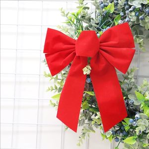 In Stock Wholesale Holiday Party Ribbon <b>Bow</b> Xmas Tree Ornament <b>Red</b> Christmas <b>Bows</b> - Product Image 1