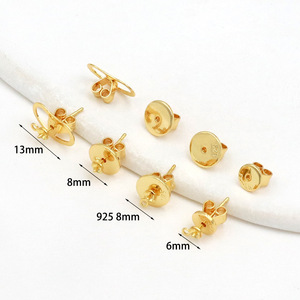 Gold Plated Earplugs <b>Screw</b> Back 6mm 8mm 13mm Anti Slip Earrings Accessories Unisex DIY Jewelry Parts - Product Image 1
