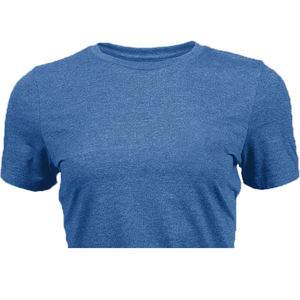 T-shirt à manches courtes col rond pour femme, style streetwear, respirant, écologique, en coton biologique gris, uni, en molleton - Product Image 4