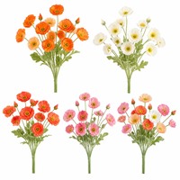 Bunga Poppy Sutra Buatan Tiruan Buket Buatan Tangan untuk Dekorasi Pernikahan Rumah Hotel Pesta Hari Valentine Hari Ibu
