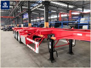OYJD Trailer Mới Nhất 2 Trục 40ft Trailer Phẳng Khung Gầm Sử Dụng 40ft <span class=keywords><strong>Container</strong></span> Với 12 Bộ Twist Khóa Giao Thông Vận Tải Trên Bán - Product Image 4