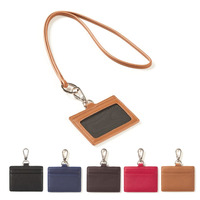 Porte-badge de carte d'identité avec lanière mince en cuir personnalisé porte-carte d'identité d'étudiant avec tour de cou