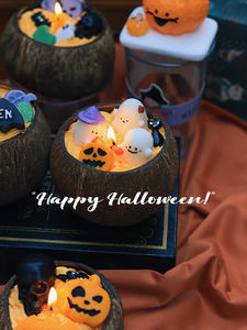 เทียนขี้ผึ้งถั่วเหลืองอุณหภูมิต่ำพร้อมกลิ่นมะพร้าวของขวัญผีฮาโลวีนใหม่ - Product Image 4