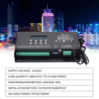 Contrôleur de pixels LED Aipin M-A8 8 ports en métal PWM Artnet DMX vers SPI avec prise en charge de la carte SD et console DMX512