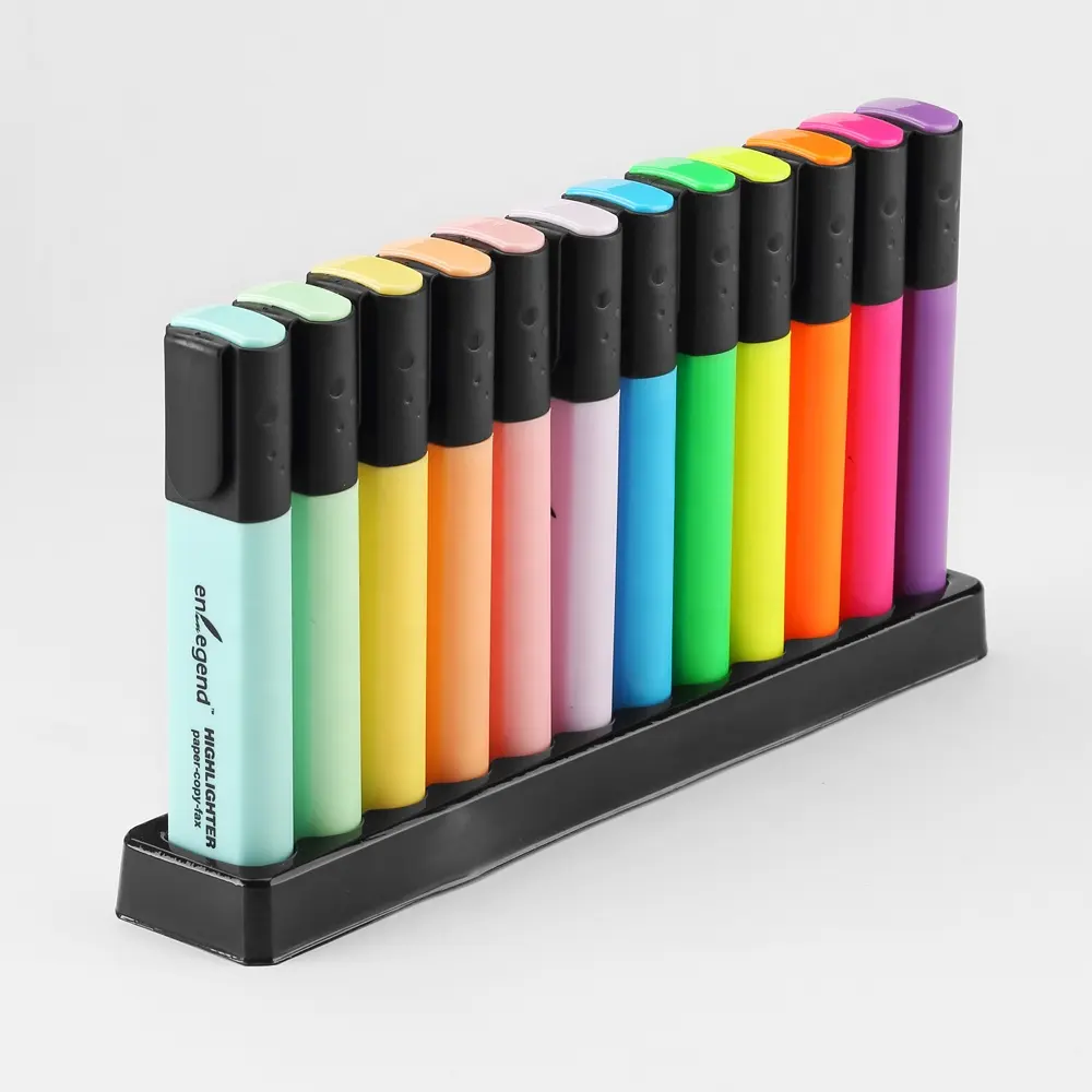 Ensemble de stylos marqueurs surligneurs de couleur pastel le plus récent vente en gros marqueurs personnalisés pour le bureau et l'école