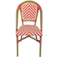 Ensemble de meubles de patio de chaises de café de bistrot en aluminium empilables de restaurant de jardin extérieur français de qualité commerciale
