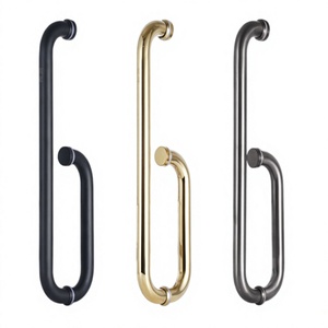 Manija de Puerta de Vidrio de Acero Inoxidable Dorado Espejo, Accesorio de Ferretería para Baño y Ducha - Product Image 4