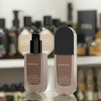 Flacon de crème liquide carré pour fond de teint, lotion, cosmétique, nouveau, transparent, givré, luxe, 30 ml, 50 ml, emballage de marque privée