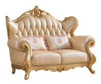 Ensemble de canapés en bois de chêne massif, style classique européen et mobilier américain de luxe, sculpté, pour application en villa, combinaison complète pour toute la maison