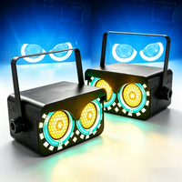 2 pièces Éclairage de scène pour DJ : Projecteurs Cob Blinder à 2 faisceaux, Projecteurs PAR LED pour public, Barres de lumière à effet matriciel avec anneau Aura blanc chaud et RGB