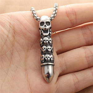 Yunnique – collier avec pendentif en forme de crâne pour hommes, en acier inoxydable, Design géométrique rétro, 190192 - Product Image 3