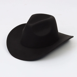 Vente en gros Chapeau en feutre de laine de couleur pure Chapeau de jazz rétro britannique Chapeau de cow-boy à bords plats pour hommes <span class=keywords><strong>et</strong></span> femmes - Product Image 5