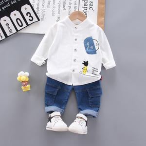 Vêtements pour enfants de haute qualité en gros, ensembles de vêtements pour garçons, t-shirts et pantalons kaki, ensemble 2 pièces - Product Image 4