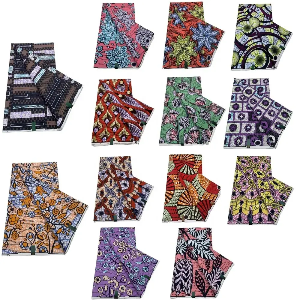 Meest Populaire Echte Afrikaanse Was Echte Stof 100% Katoen Ghana Nigeria Stijl Hoge Kwaliteit Ankara Prints Wax Materialen 6 Yards