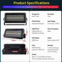 Projecteur stroboscopique LED haute puissance 1080 LED 800W IP65 étanche RGBW programmable DMX activé par le son pour scène extérieure, concert, festival