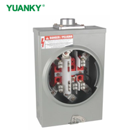 Caja de interruptores con toma de medidor monofásica YUANKY 200A 600VAC Serie 125S, material Cu-Al, NEMA 3R, nivel IP, superficie de aluminio fundido a presión