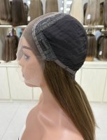 Perruque frontale en dentelle suisse HD en cheveux humains vierges, sans colle, transparente et respirante, pour un look naturel