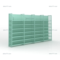 Présentoir au détail blanc: Multi-couche avec des côtés de grille. Idéal pour présenter diverses marchandises dans les magasins. Élégant et pratique