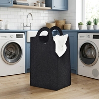 Panier à linge rectangulaire en feutre, grande capacité, avec poignées intégrées, pour vêtements sales, idéal pour la maison