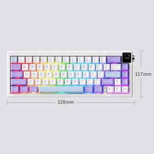 High-bright Wear-resistant TFT-<strong>color</strong> Screen Ajazz AK650 Tri-mode Wireless Mechanical Keyboard With Screen <strong>Knob</strong> RGB Light - Product Image 3