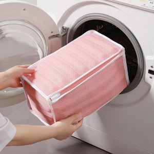 Sacs à linge spéciaux pour machines à laver, sacs à chaussures anti-déformation en maille avec fermeture éclair - Product Image 3